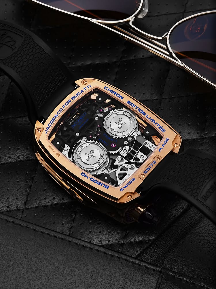 Limited Edition Jacob & Co. Bugatti Chiron Tourbillon timepiece in a rose gold case Watch