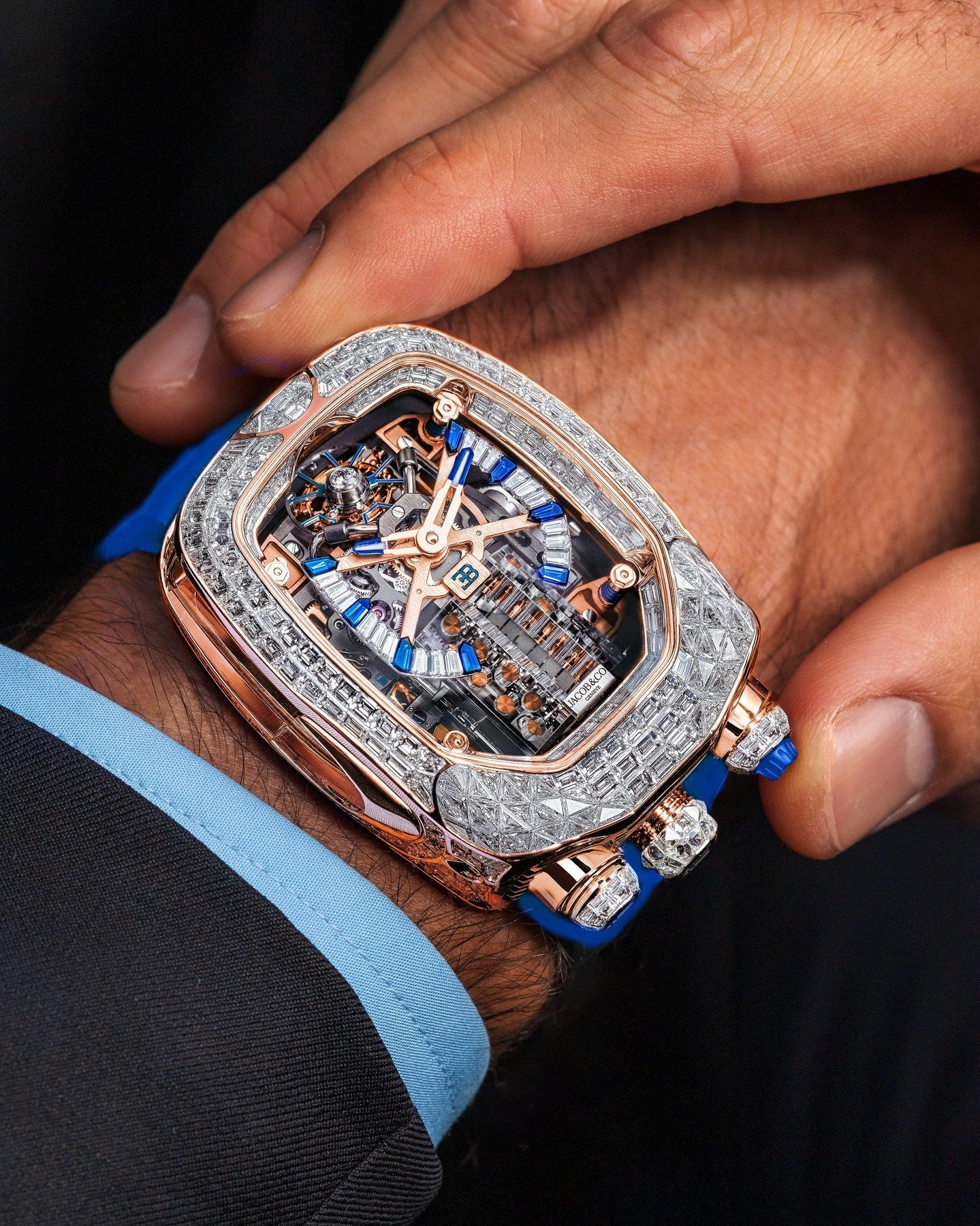 Limited Edition Jacob & Co. Bugatti Chiron Tourbillon Baguette watch