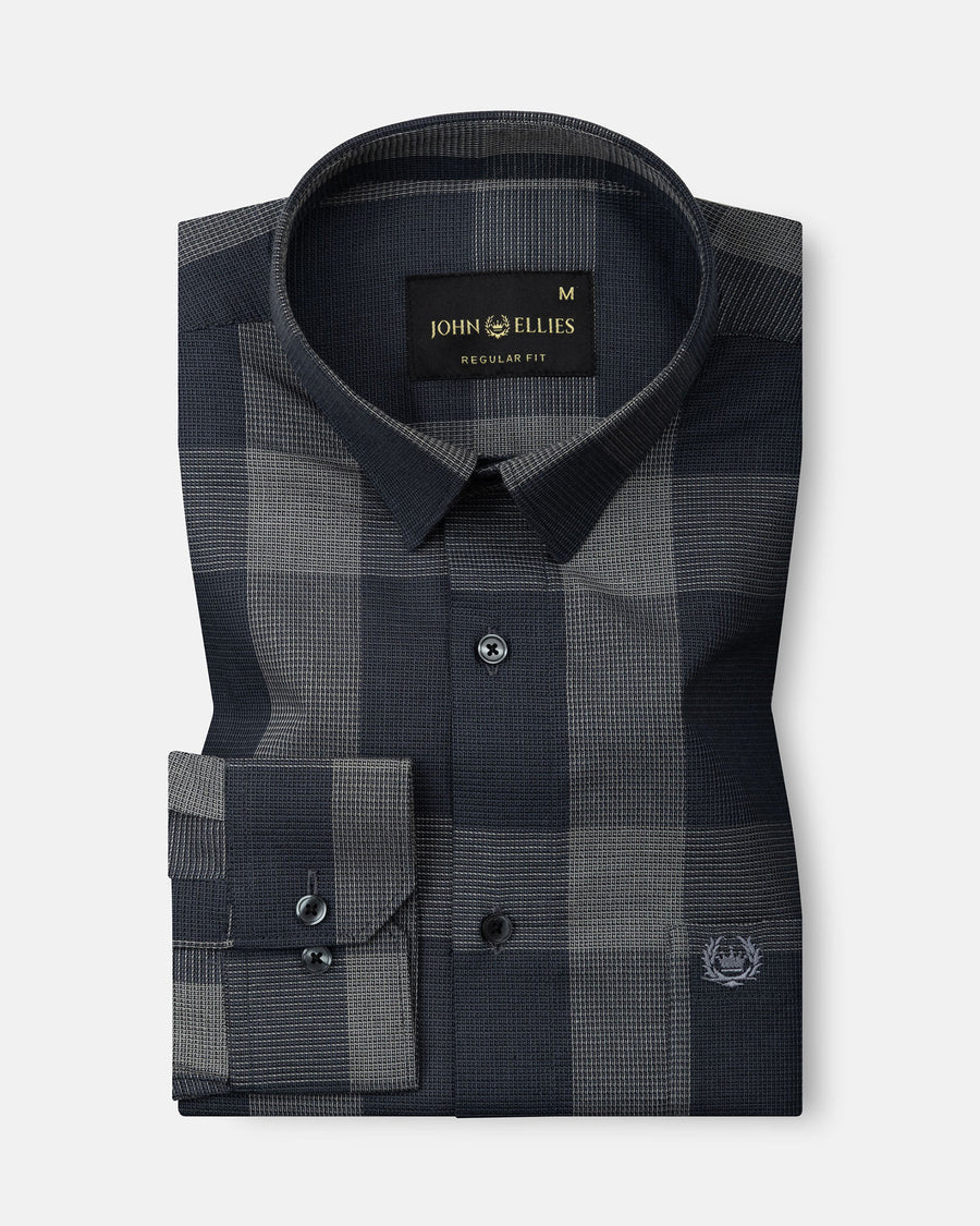 Magnus Grey Check Cotton Shirt